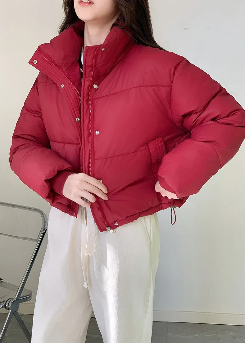 Fashionable Insulated Solid Puffer Jacket with Easy-to-Clean Material