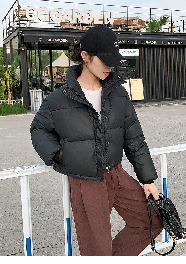 Fashionable Insulated Solid Puffer Jacket with Easy-to-Clean Material