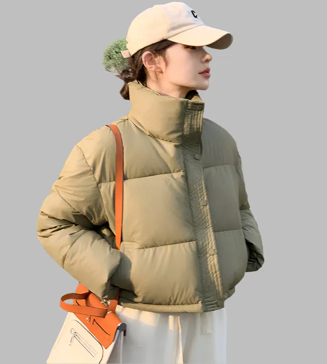 Fashionable Insulated Solid Puffer Jacket with Easy-to-Clean Material