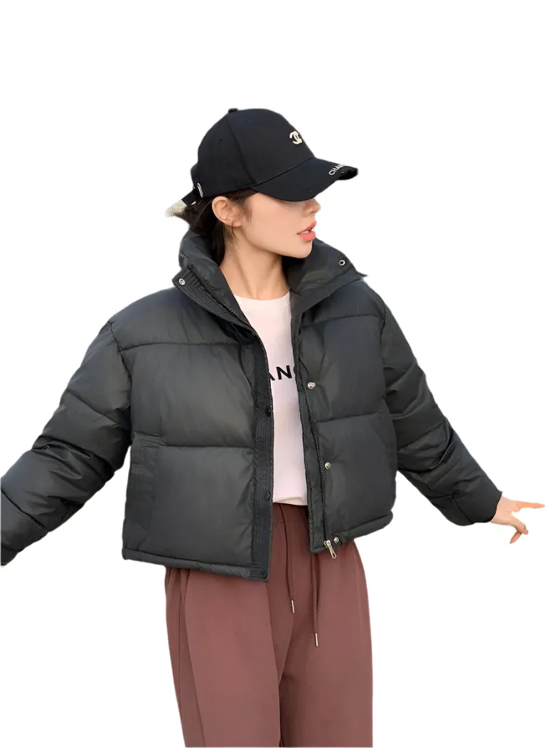 Fashionable Insulated Solid Puffer Jacket with Easy-to-Clean Material