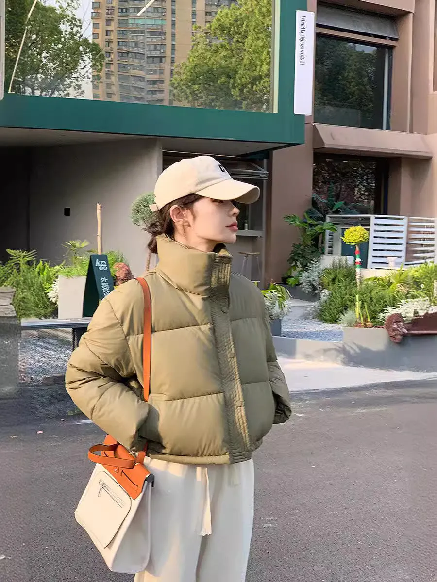 Fashionable Insulated Solid Puffer Jacket with Easy-to-Clean Material