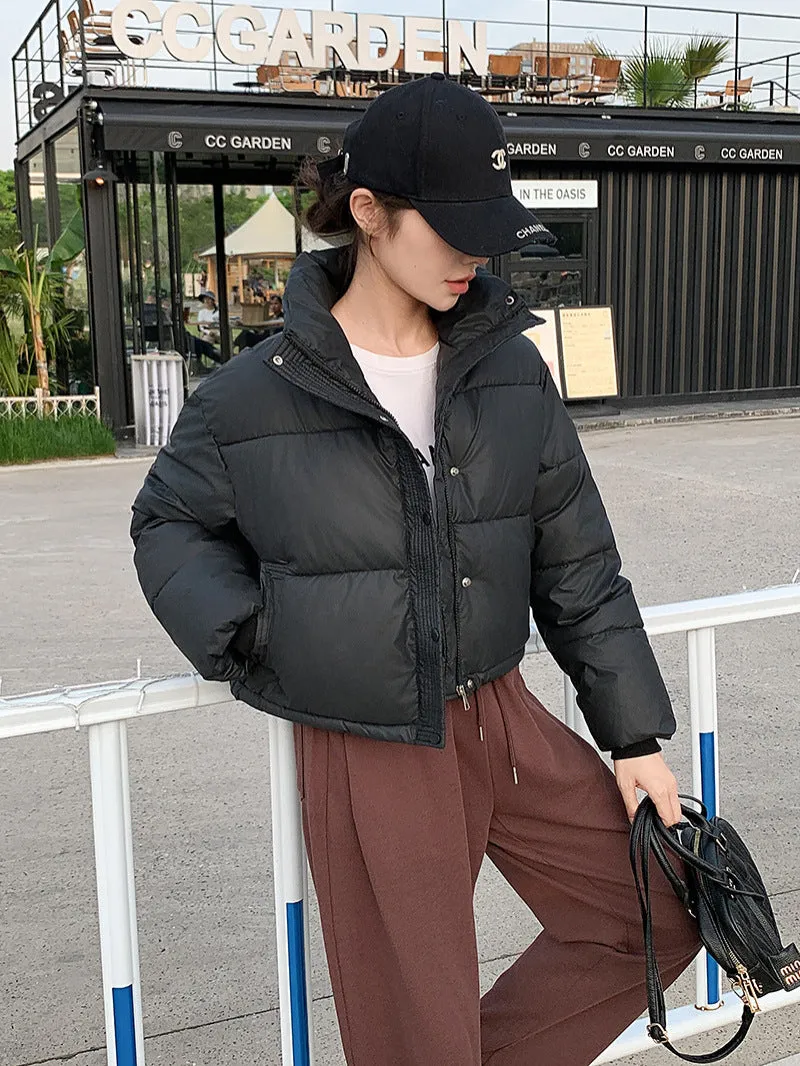 Fashionable Insulated Solid Puffer Jacket with Easy-to-Clean Material
