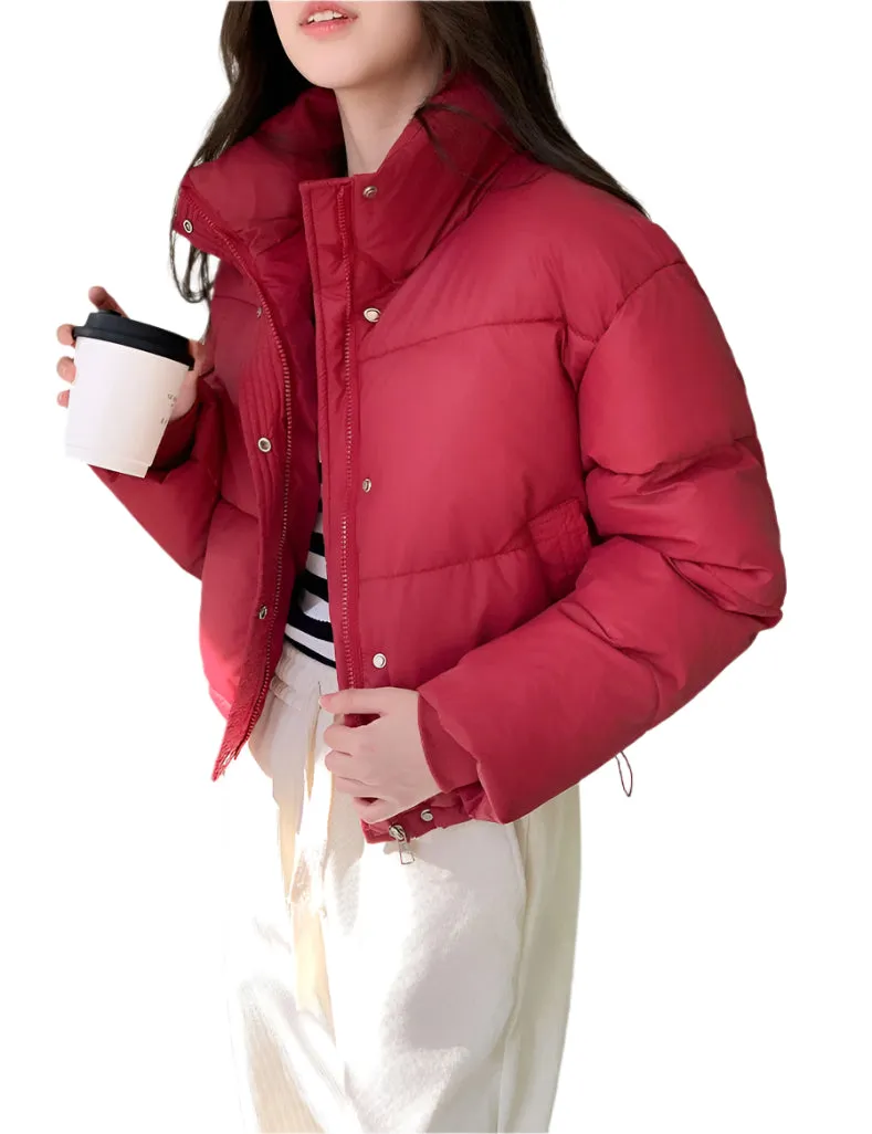 Fashionable Insulated Solid Puffer Jacket with Easy-to-Clean Material