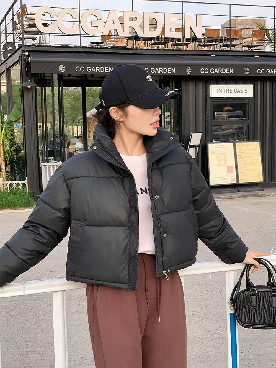 Fashionable Insulated Solid Puffer Jacket with Easy-to-Clean Material