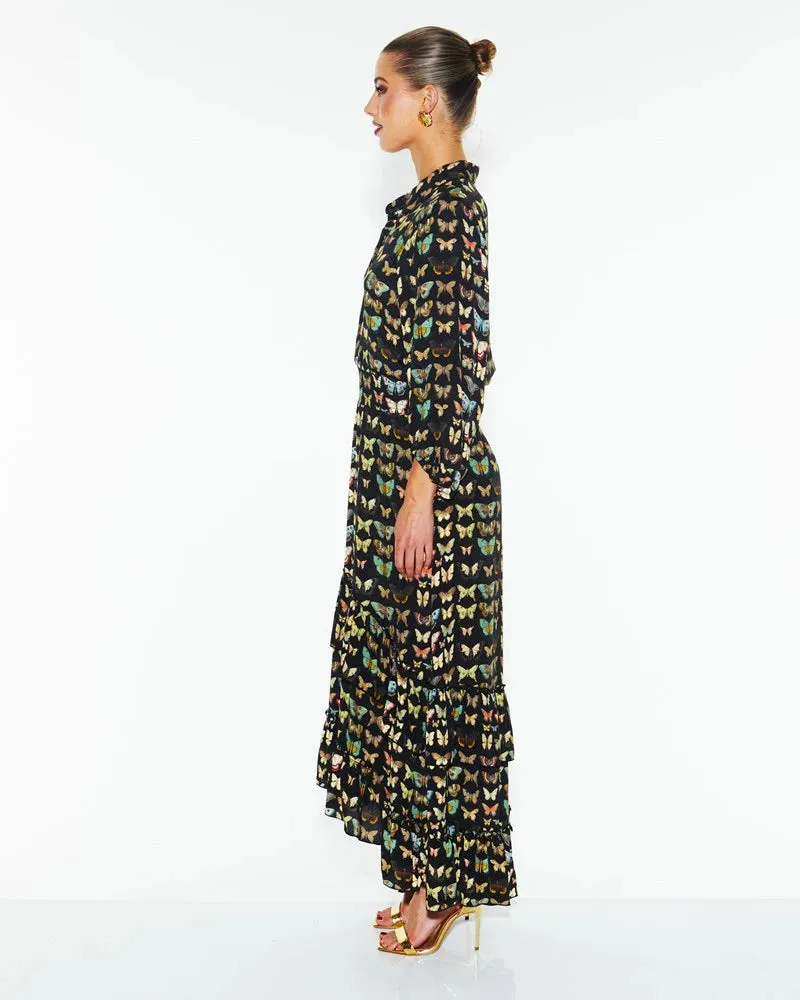 Fate & Becker - Taking Flight Shirt Dress - Black Butterfly