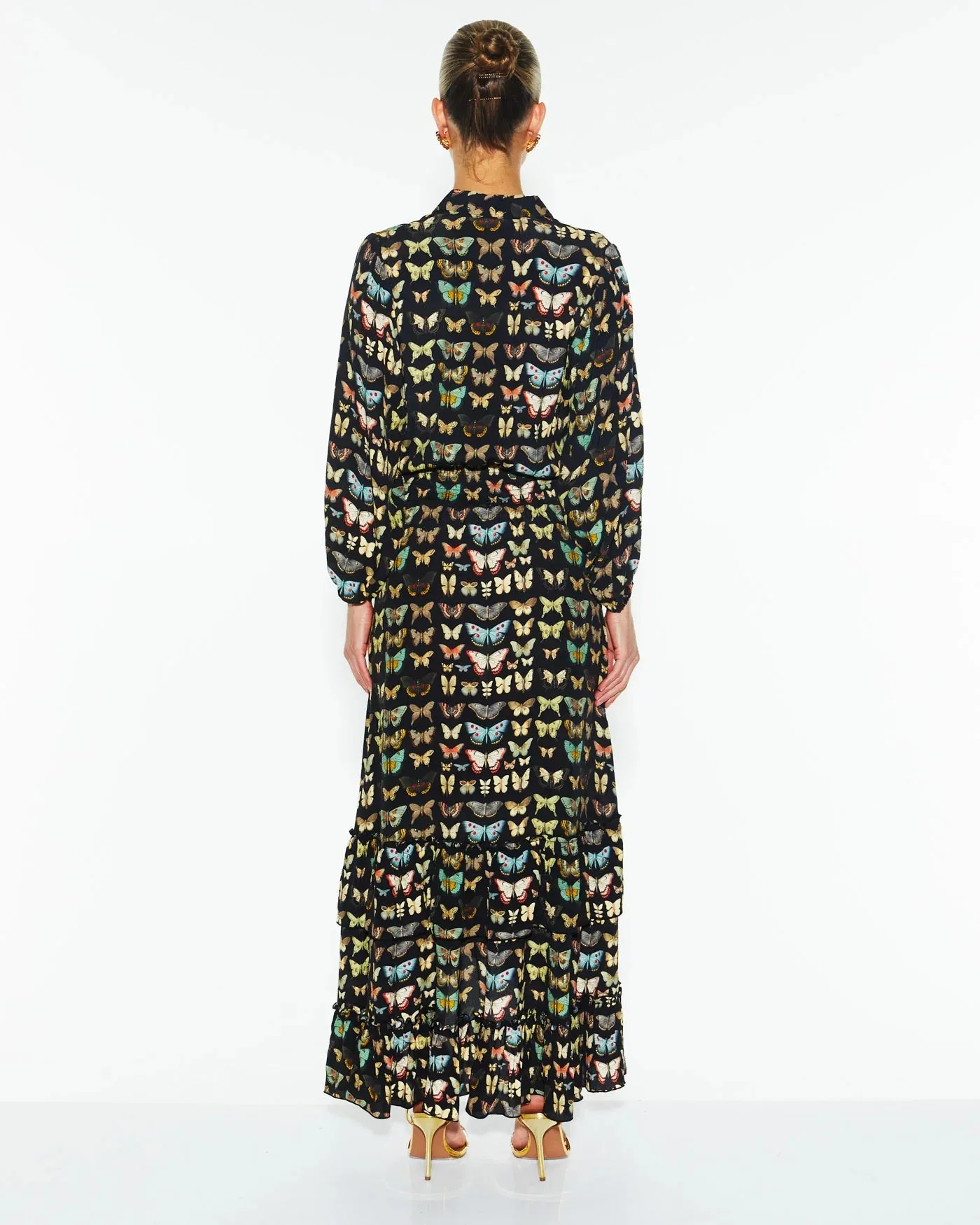 Fate & Becker - Taking Flight Shirt Dress - Black Butterfly