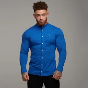Father Sons Super Slim Royal Blue Grandad Collar Jersey - FSH011 (LAST CHANCE)