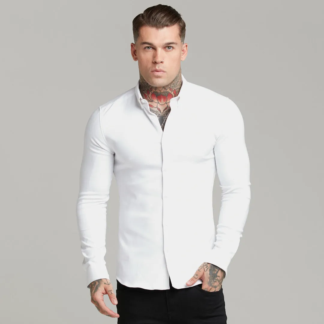 Father Sons Super Slim Scuba White Long Sleeve Stretch - FS613