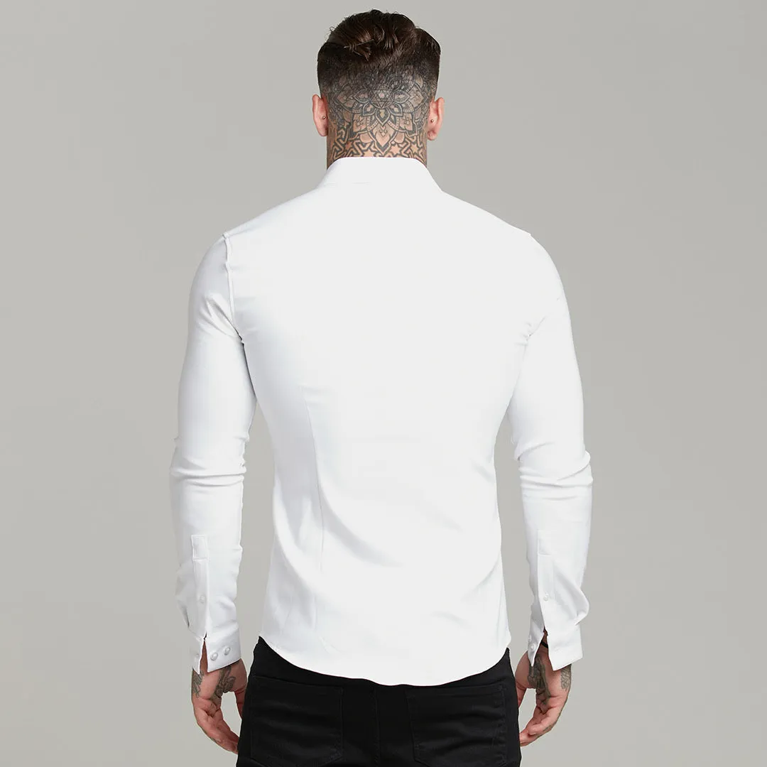 Father Sons Super Slim Scuba White Long Sleeve Stretch - FS613