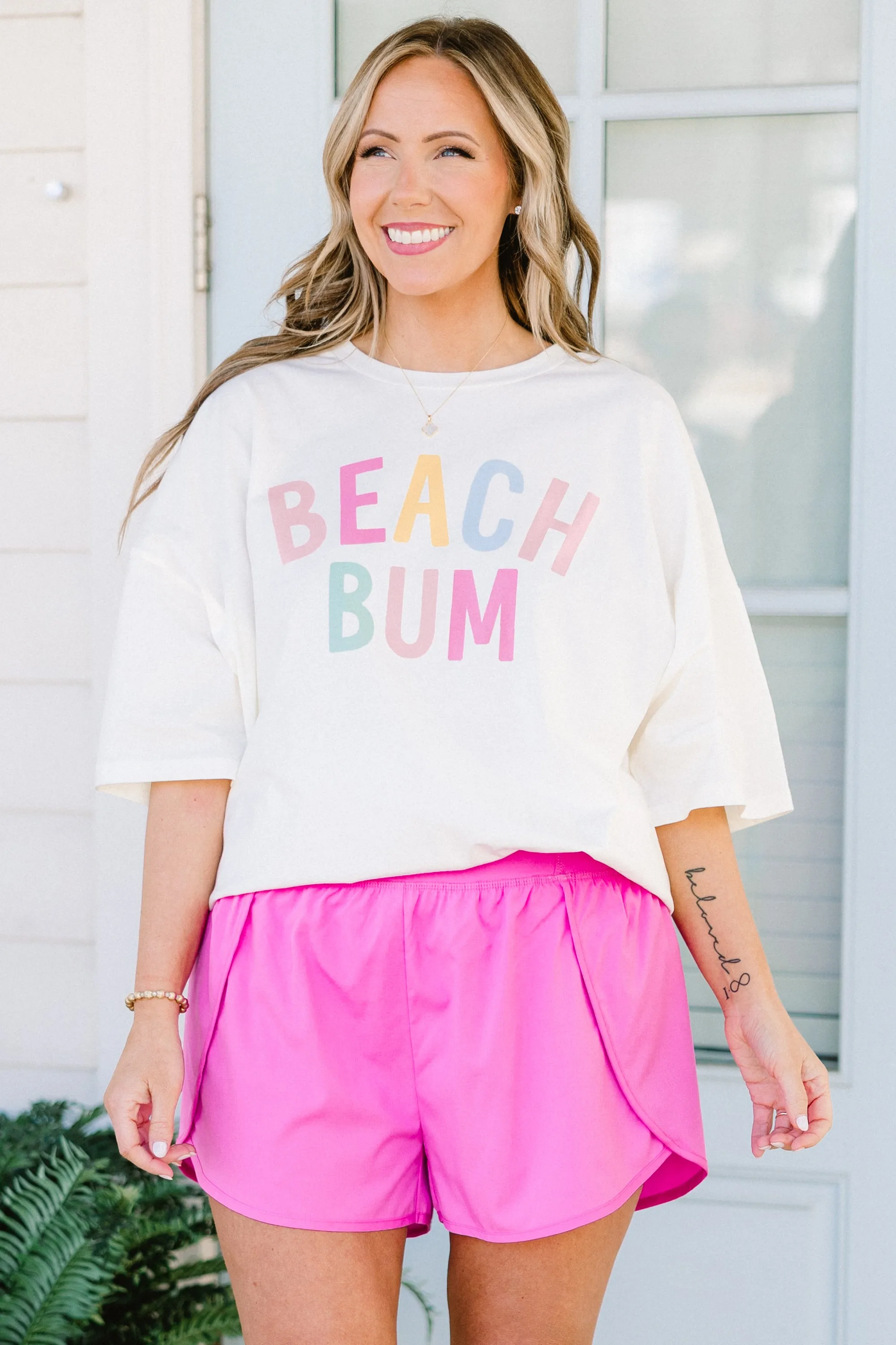 Find Me At The Beach Boyfriend Tee, Ivory