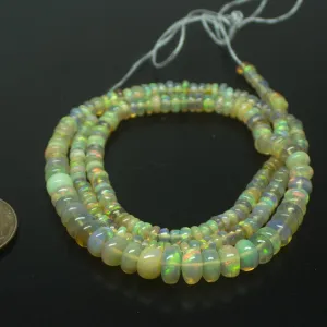 Fire Ethiopian Opal Smooth Rondelle Gemstone Beads 13.5inche 2.5mm 4.5mm