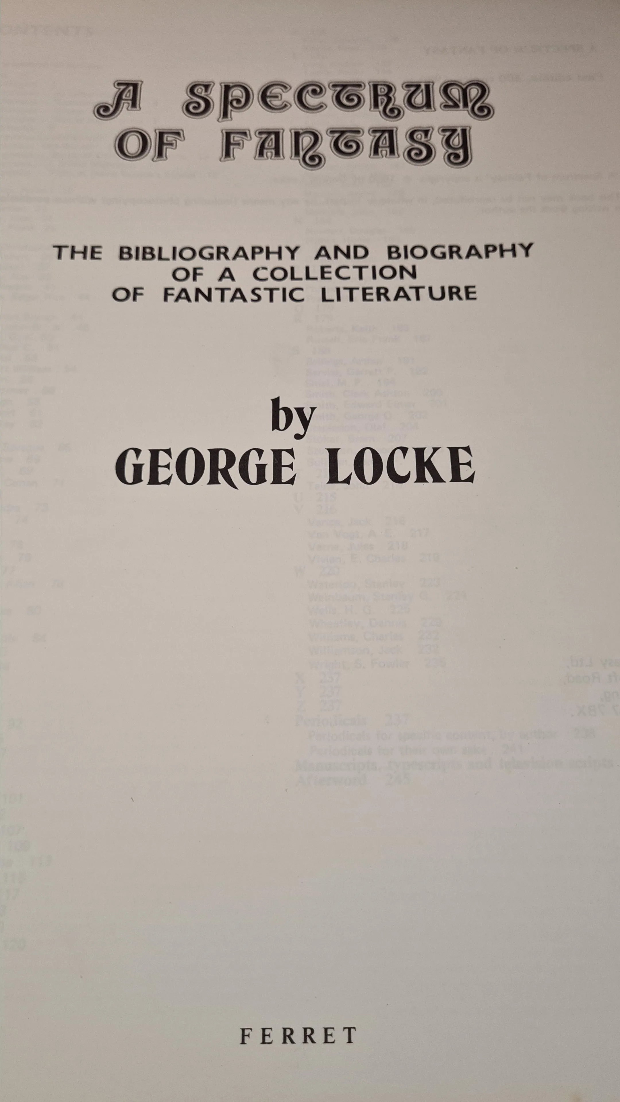 George Locke -A Spectrum of Fantasy Volume 1,2 & 3, 1980, First Editions, Signed, Limited