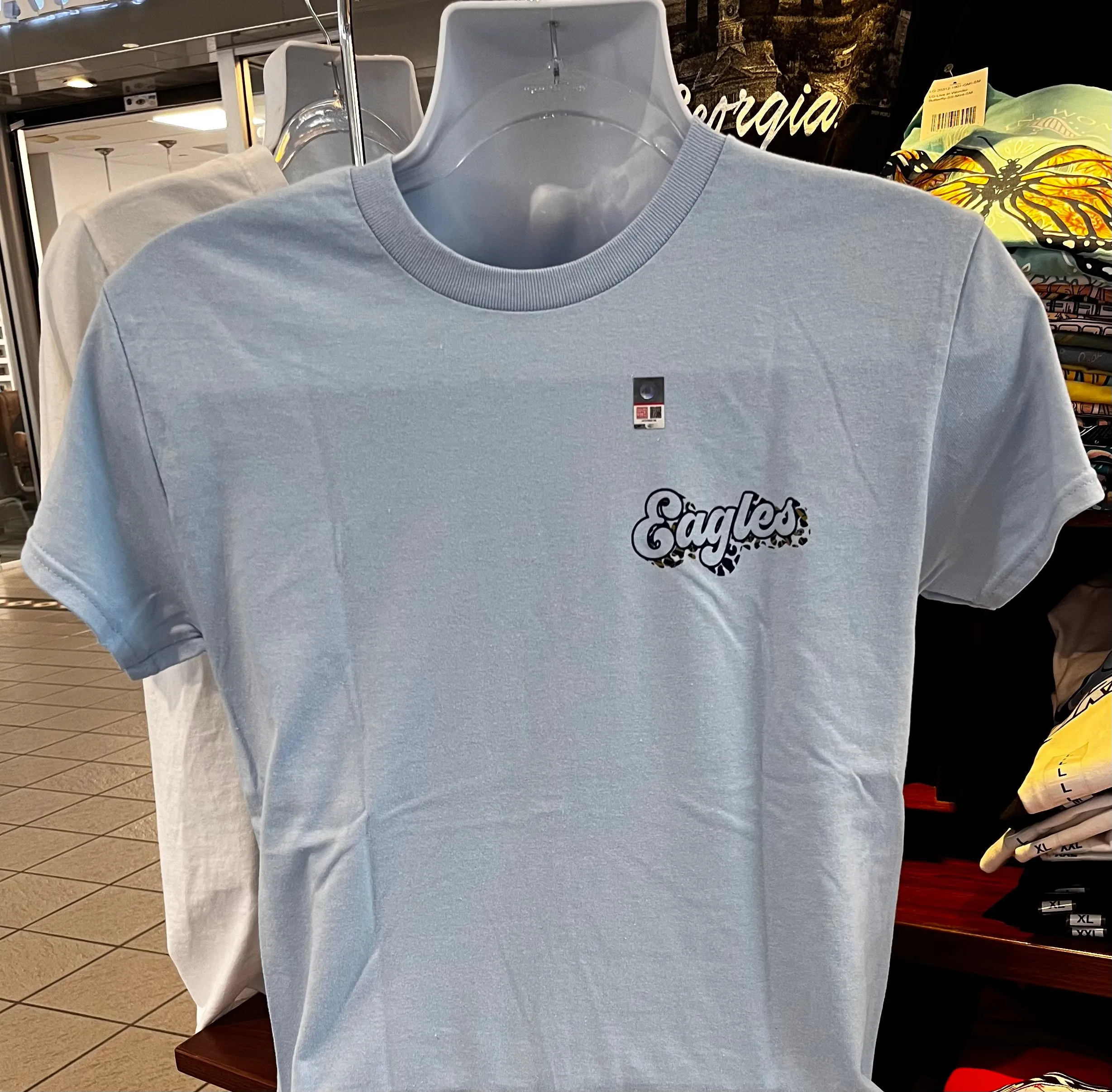 Georgia Southern University T-Shirt “Go Eagles Leopard” (Short Sleeve Light Blue)