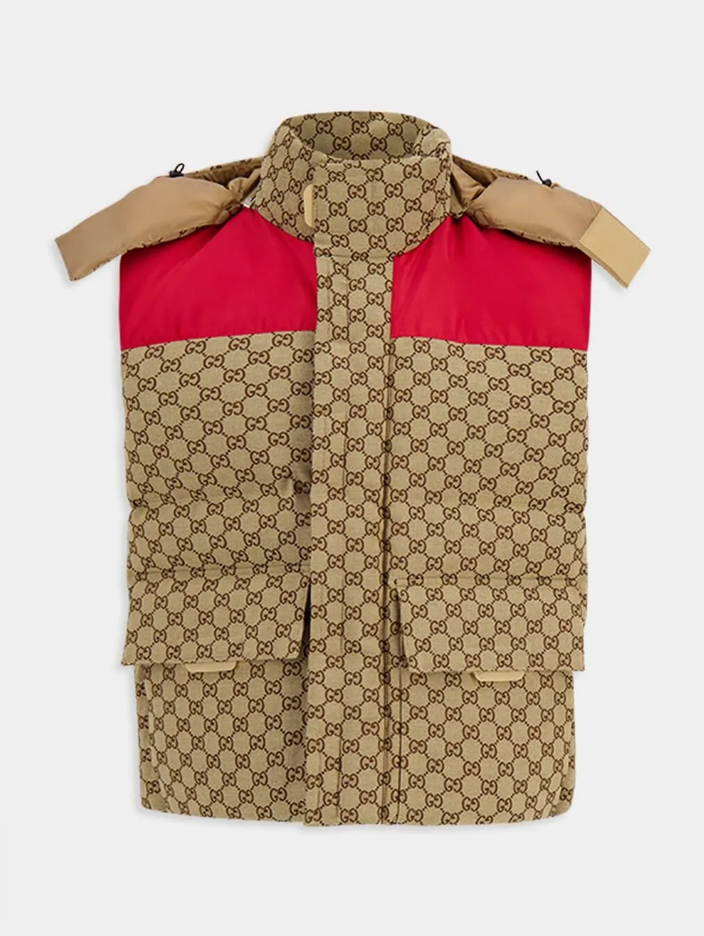 GG Supreme Cotton Canvas Panelled Gilet