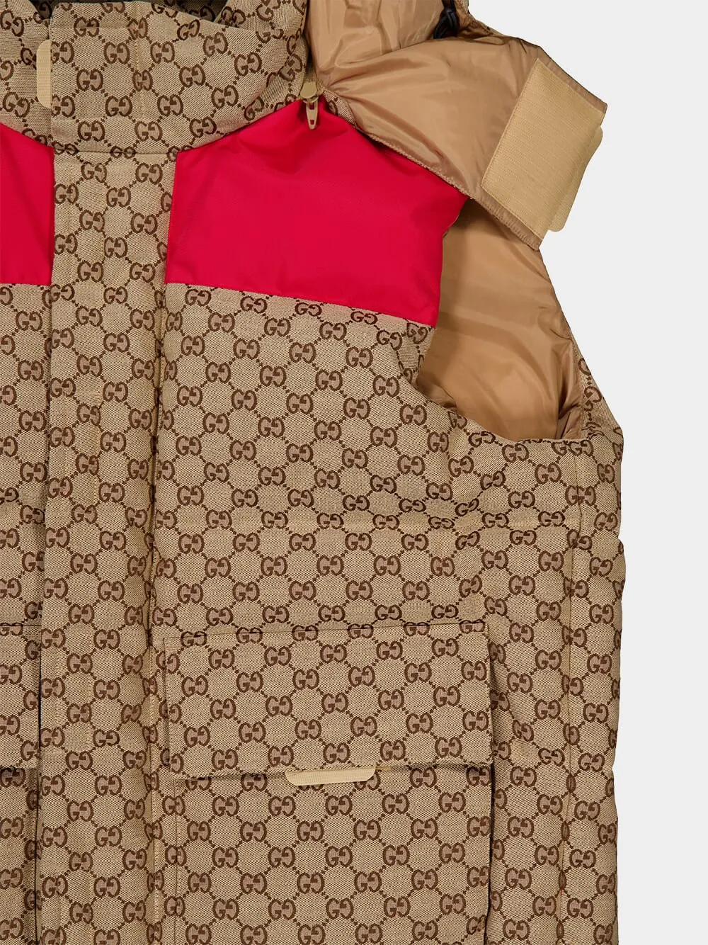 GG Supreme Cotton Canvas Panelled Gilet