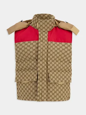 GG Supreme Cotton Canvas Panelled Gilet