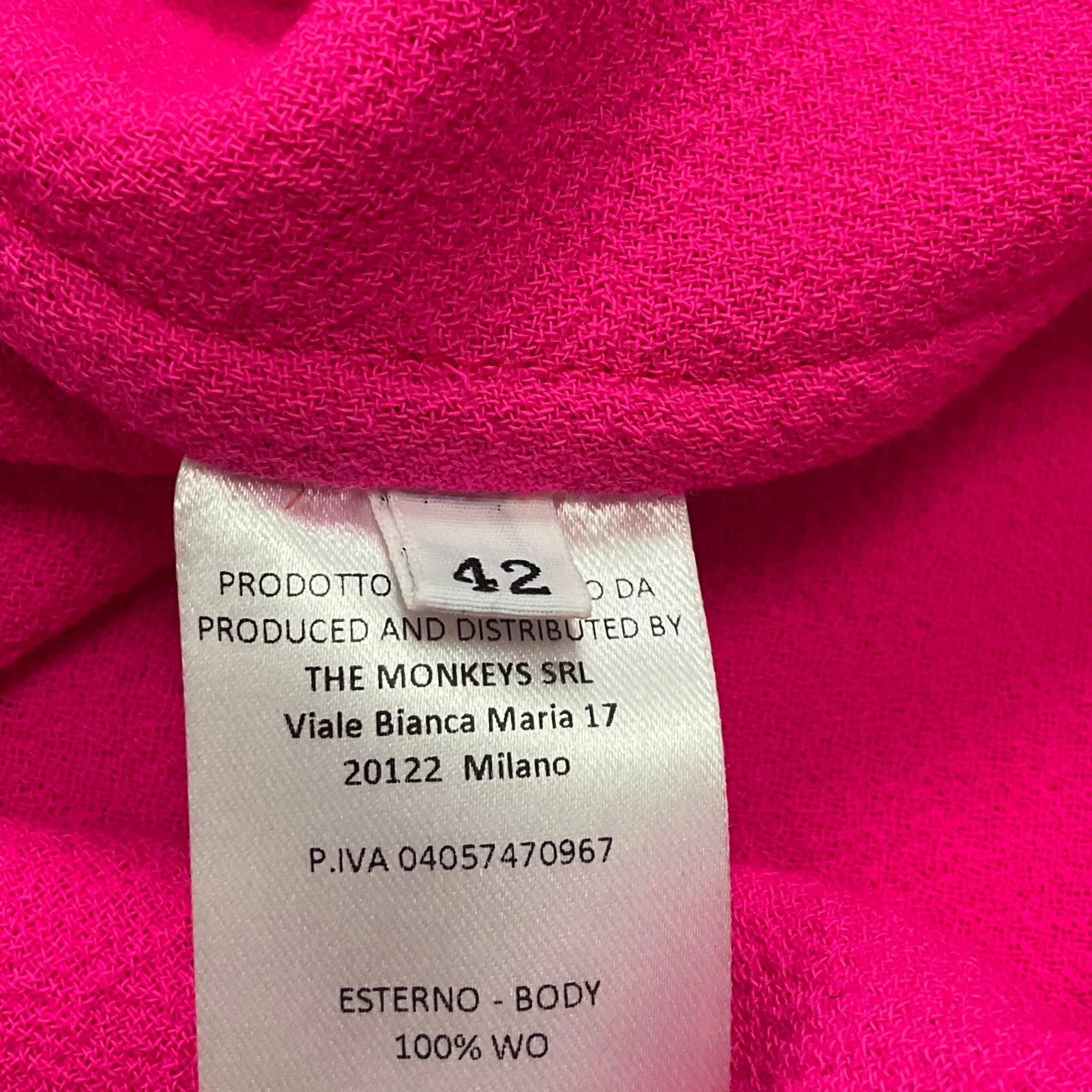 Gianluca Capannolo Hot Pink Oversized Wool Crepe Dress