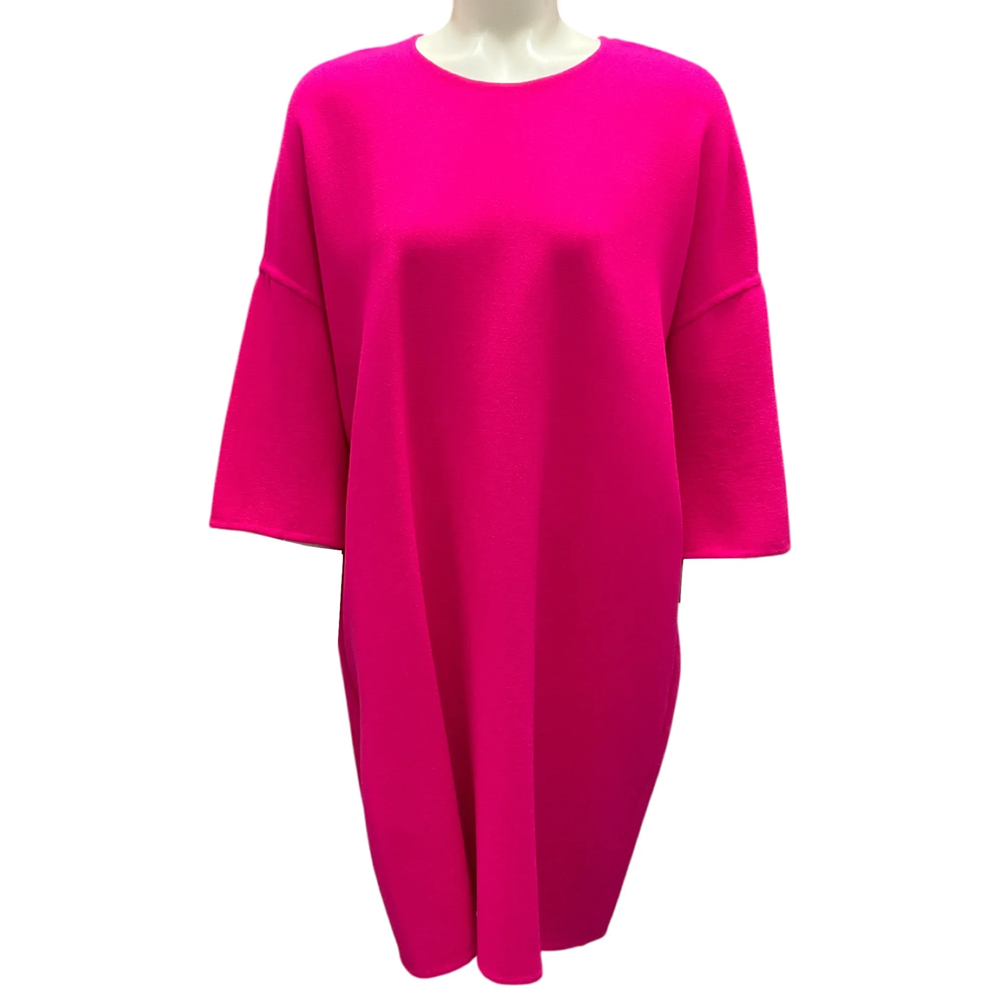 Gianluca Capannolo Hot Pink Oversized Wool Crepe Dress