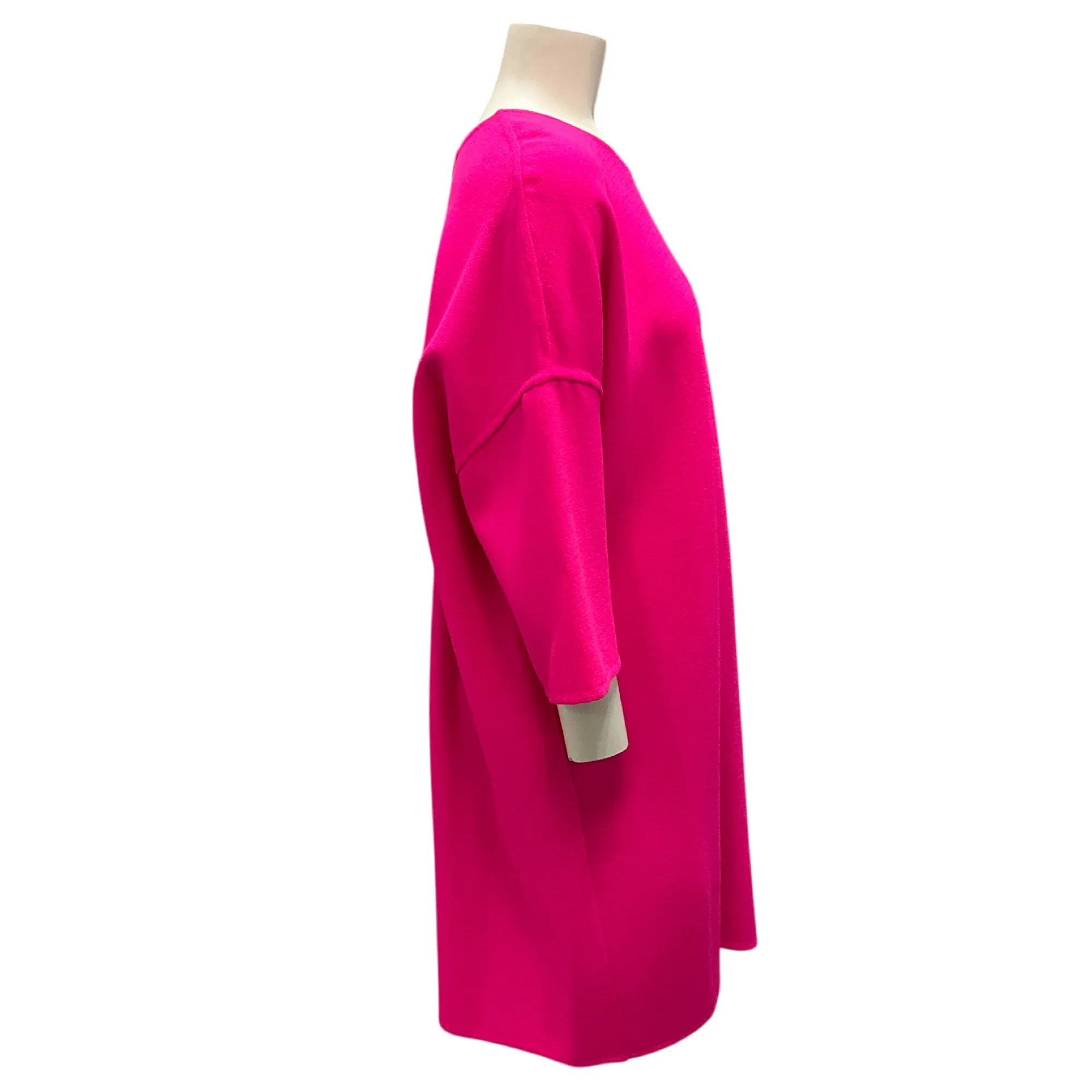 Gianluca Capannolo Hot Pink Oversized Wool Crepe Dress