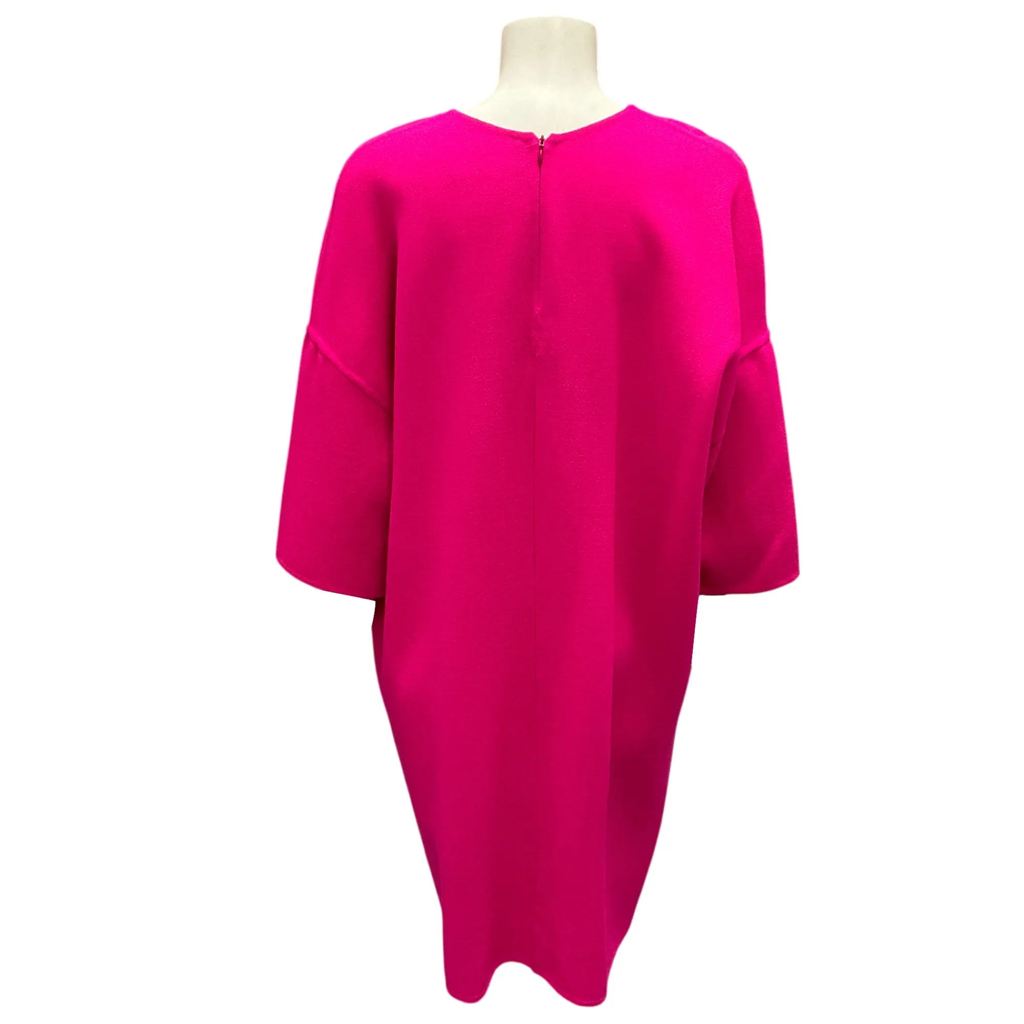 Gianluca Capannolo Hot Pink Oversized Wool Crepe Dress