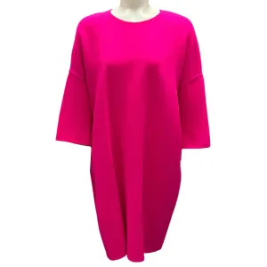 Gianluca Capannolo Hot Pink Oversized Wool Crepe Dress