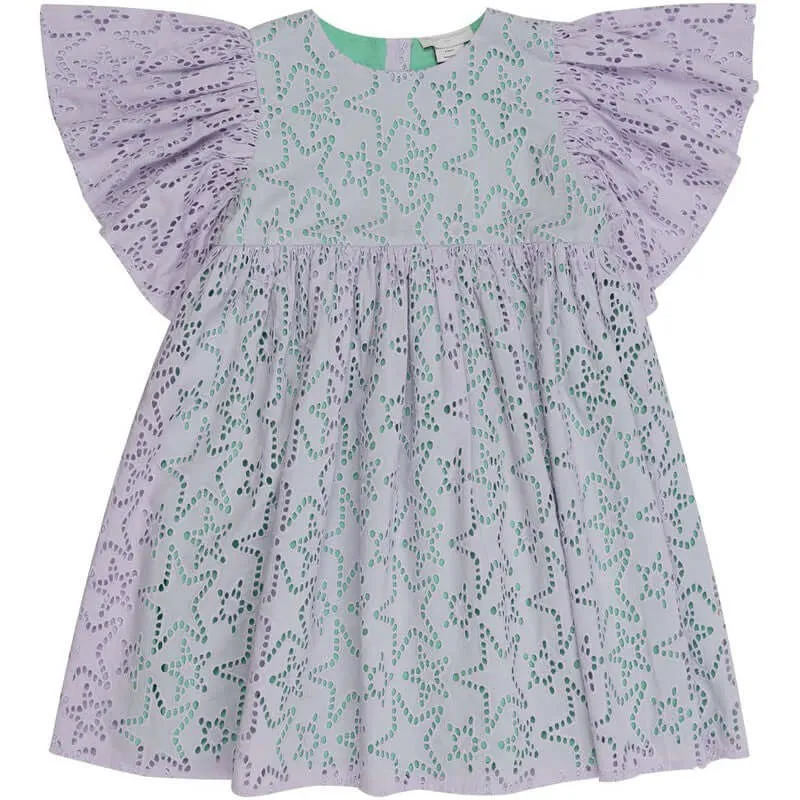 Girls Organic Star Embroidery Dress