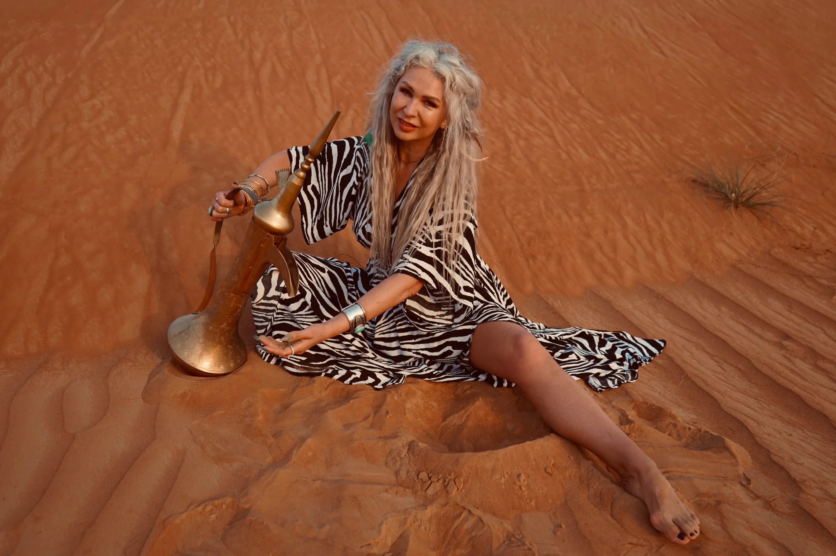 Goddess circle dress in zebra print