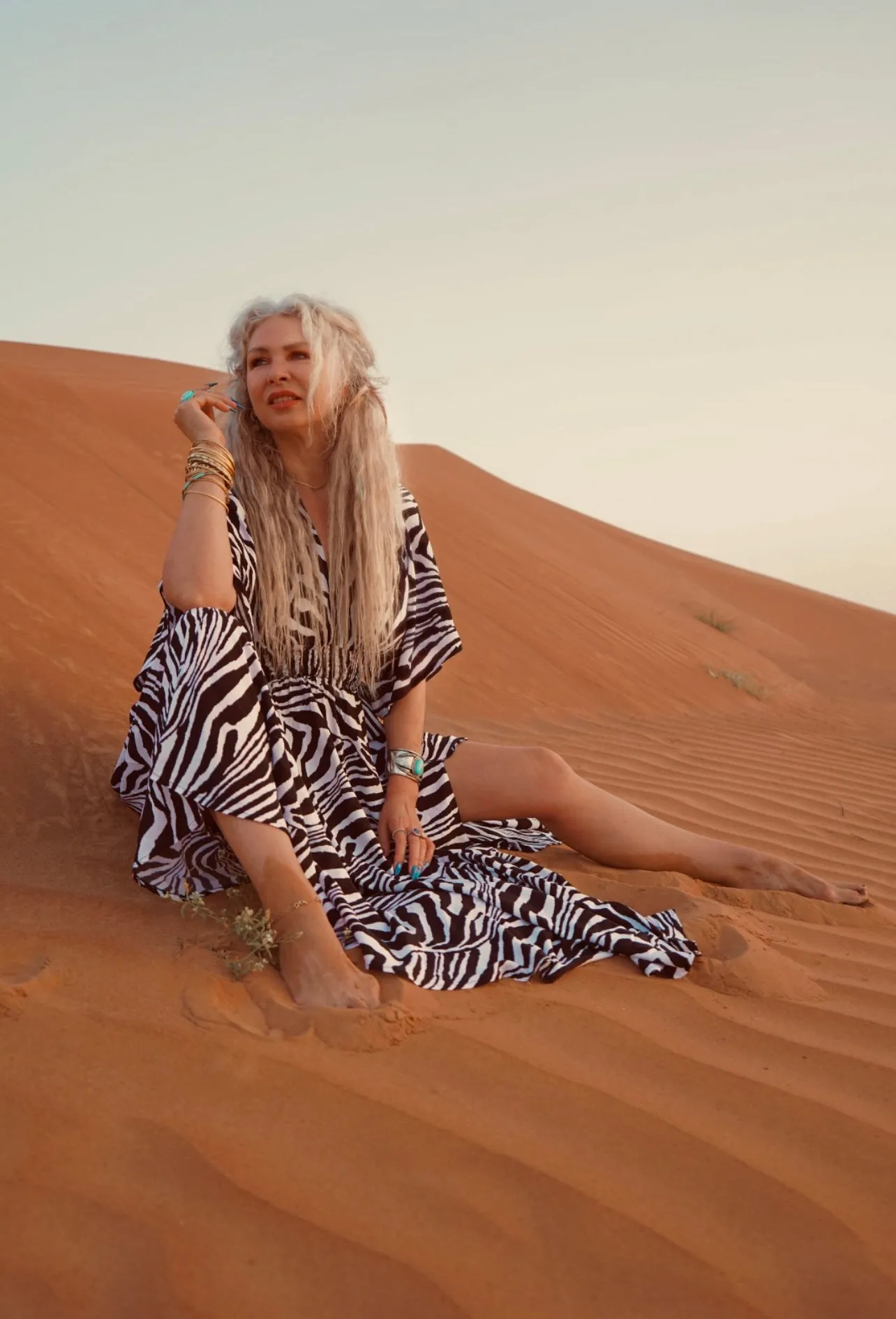 Goddess circle dress in zebra print
