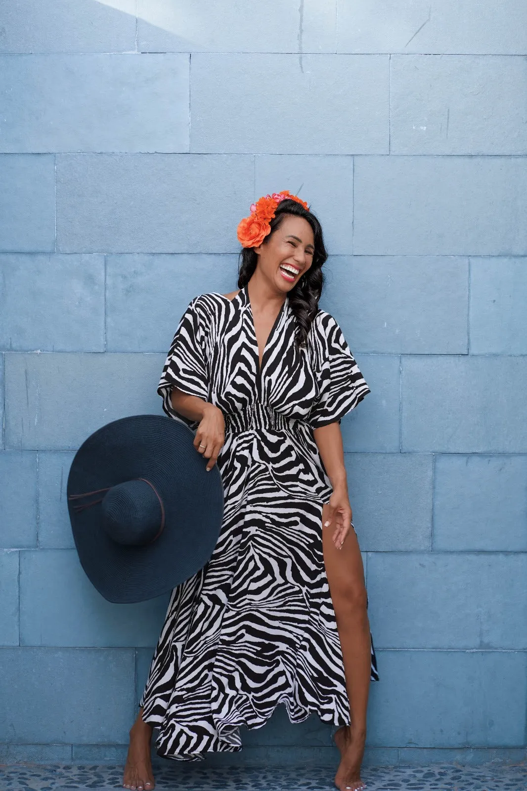 Goddess circle dress in zebra print