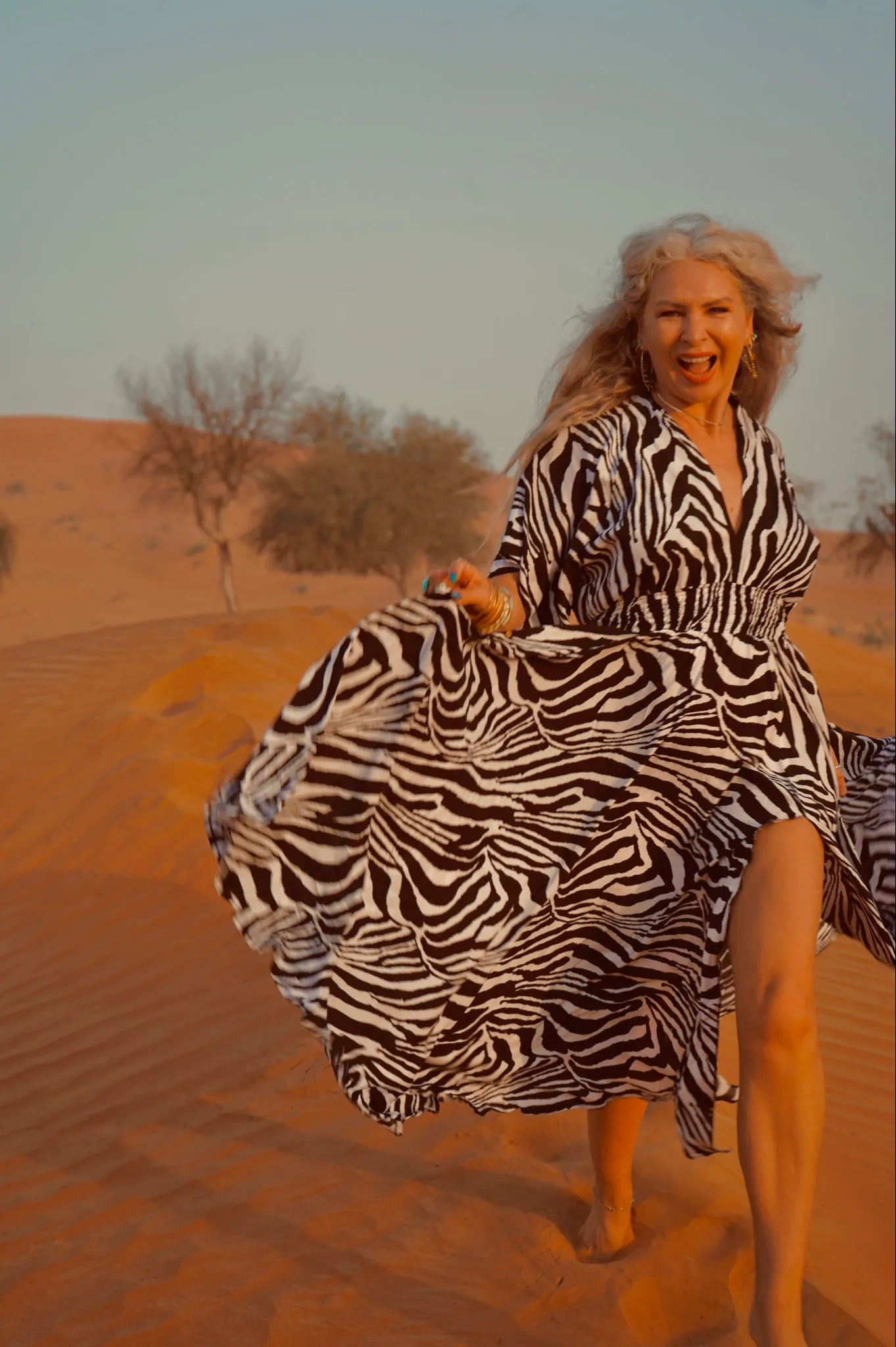 Goddess circle dress in zebra print
