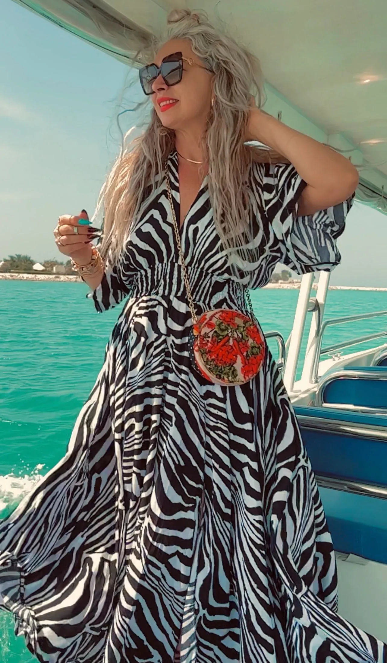 Goddess circle dress in zebra print