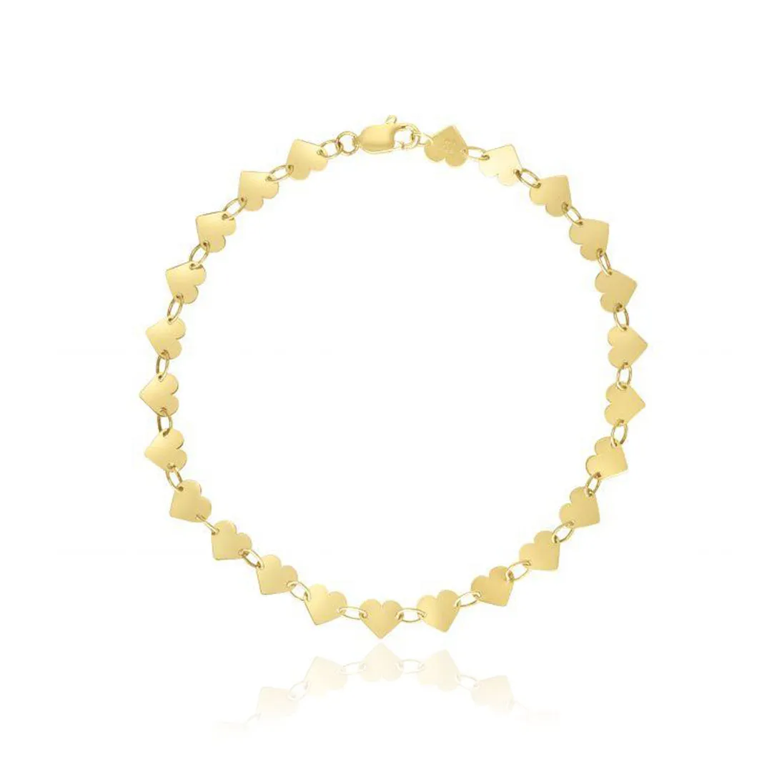 Gold Mirrored Heart Bracelet