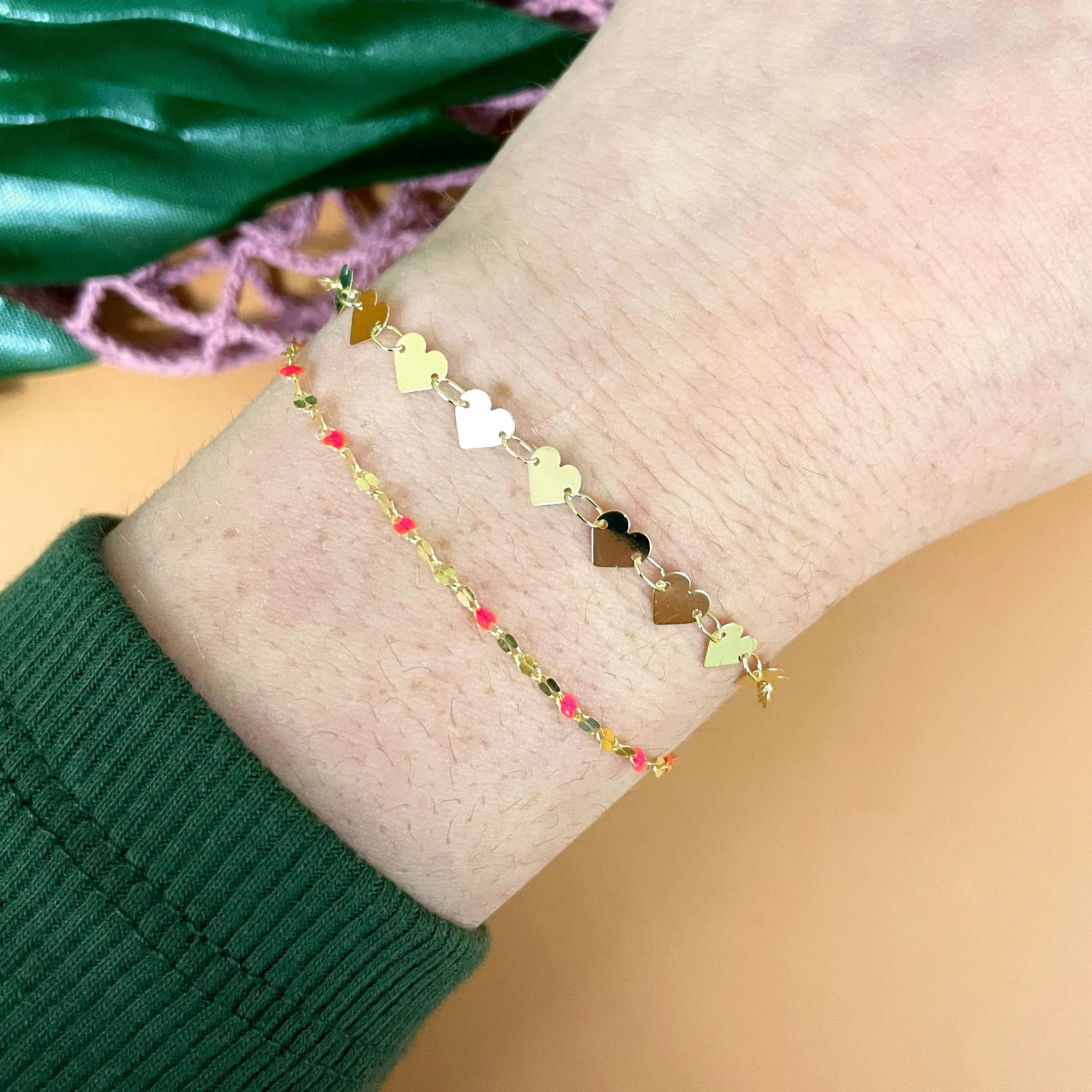 Gold Mirrored Heart Bracelet