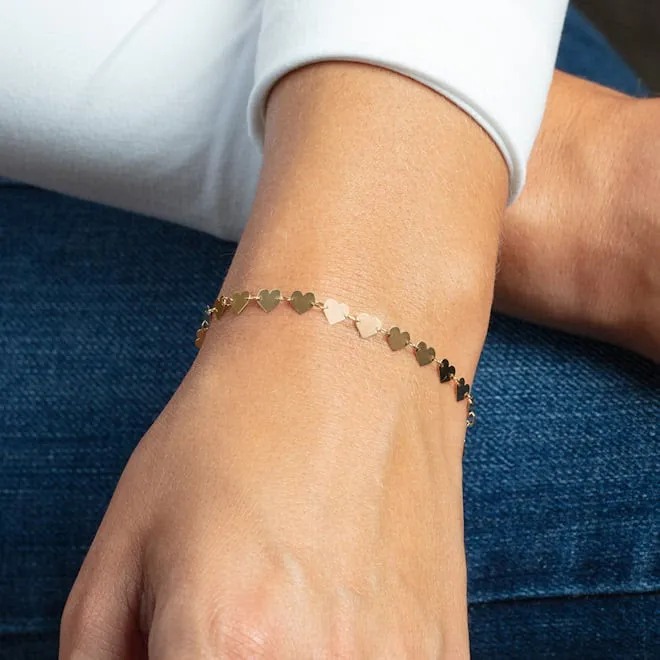 Gold Mirrored Heart Bracelet