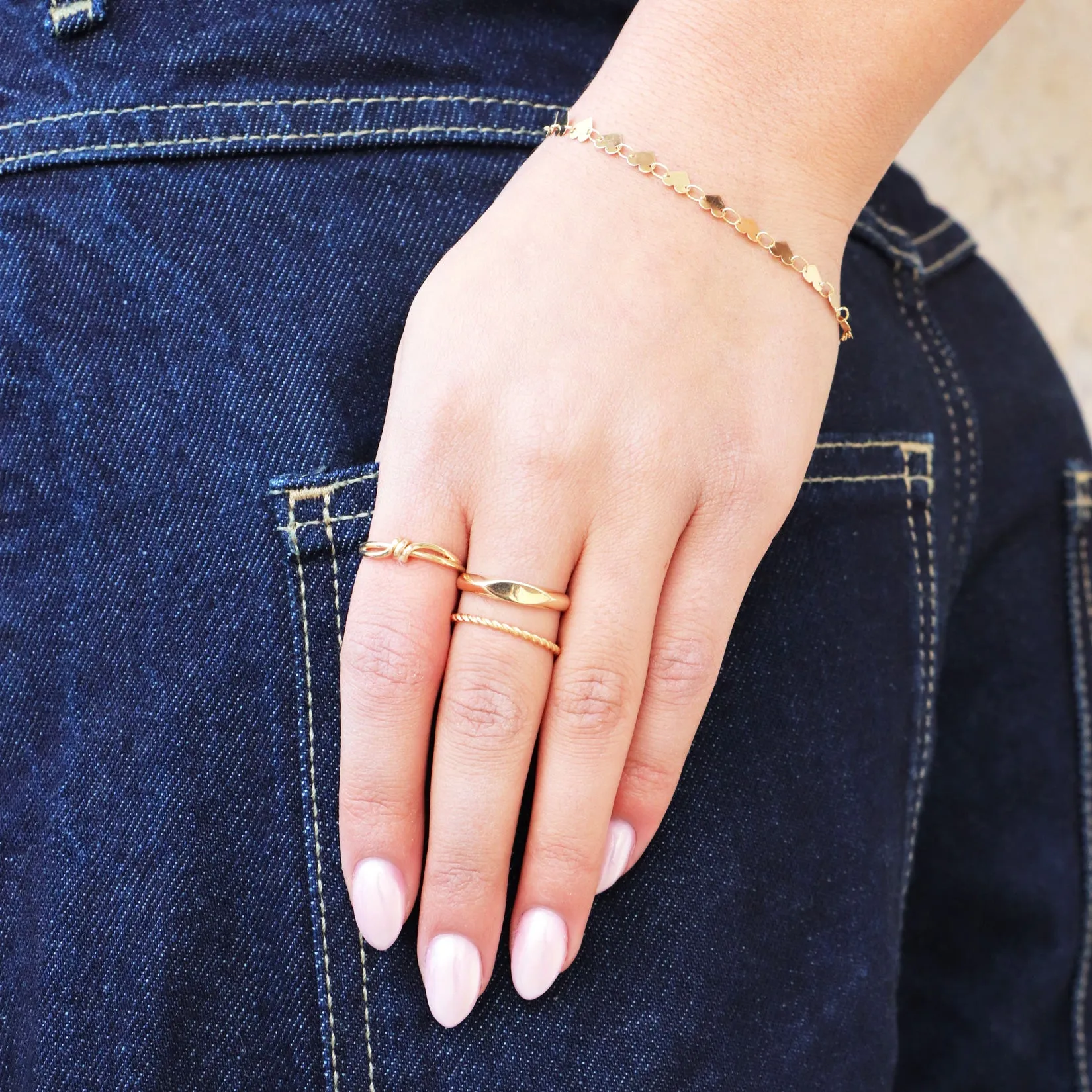 Gold Mirrored Heart Bracelet