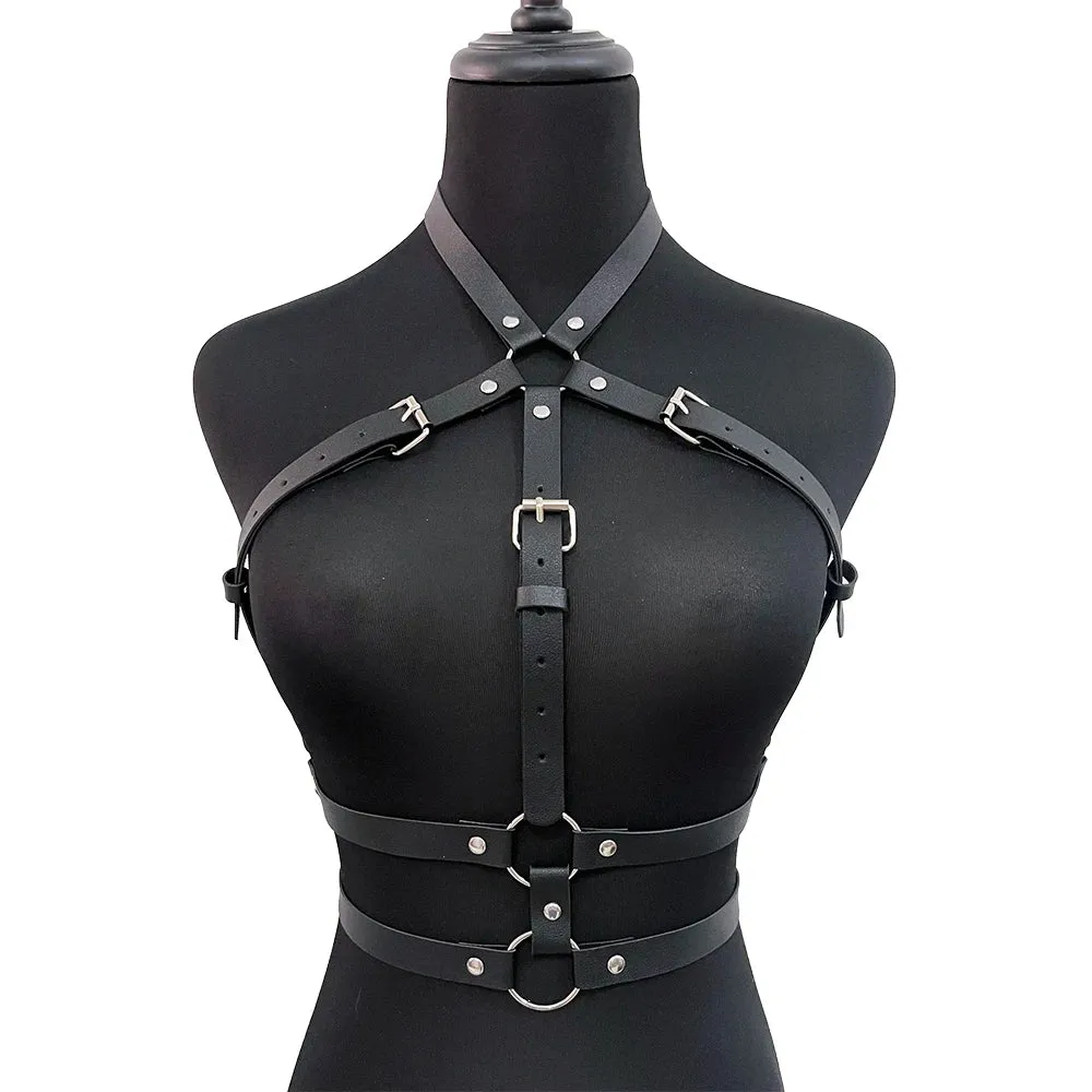 Gothic Synthetic Leather Straps Belt Chest Harness Cage