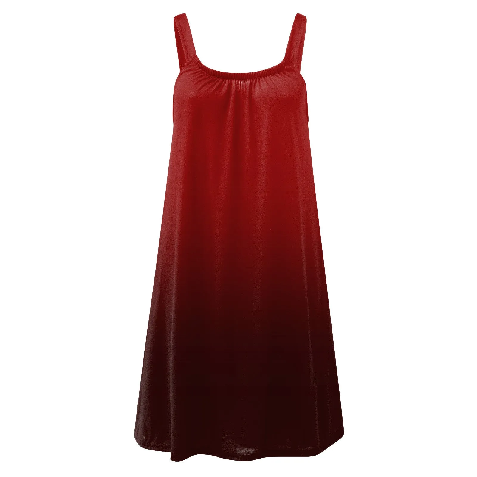 Gradient Print Dresses for Women Summer Sleeveless O Neck Boho Beach Dress Vestidos Ladies Oversized Plus Size Dresses Sundress