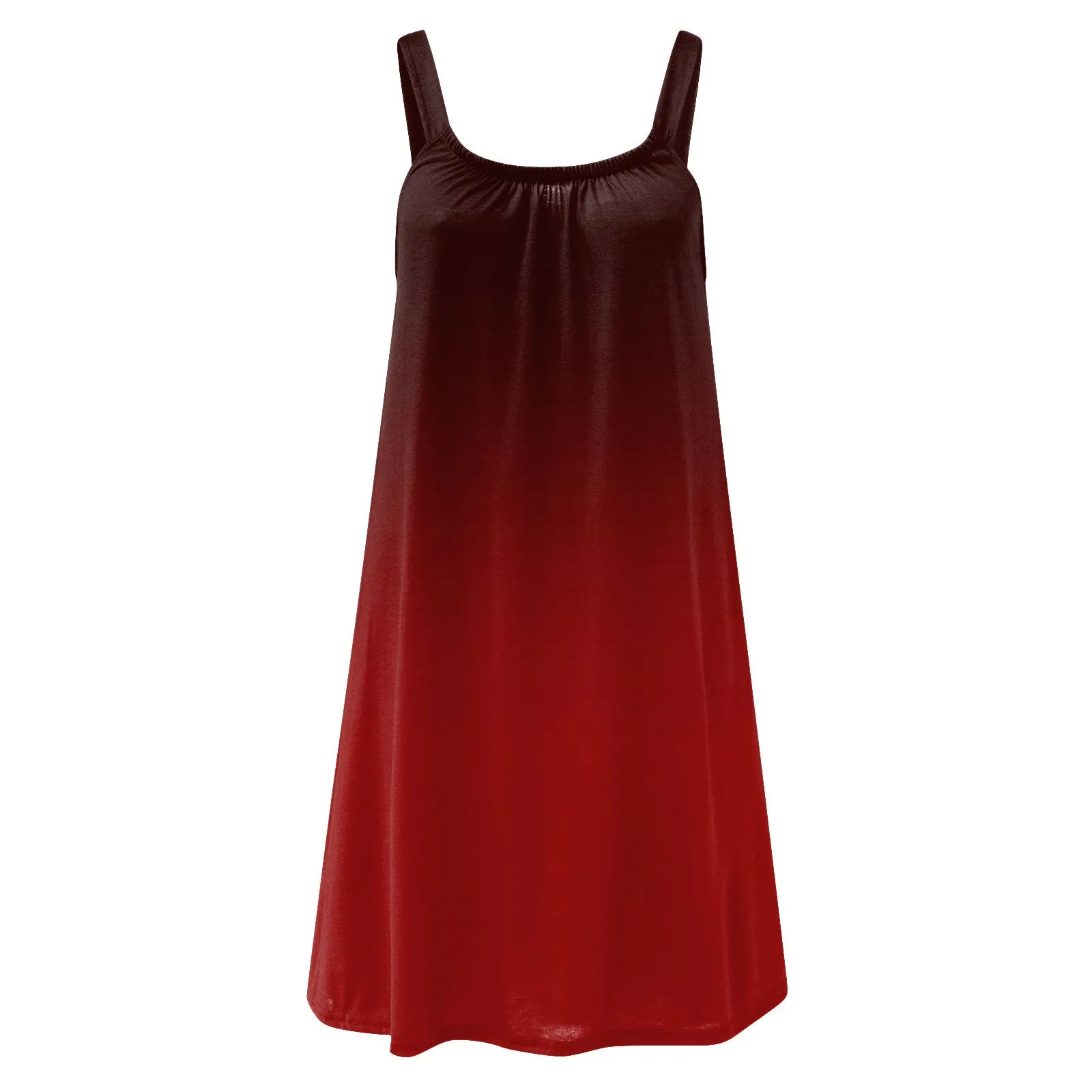 Gradient Print Dresses for Women Summer Sleeveless O Neck Boho Beach Dress Vestidos Ladies Oversized Plus Size Dresses Sundress