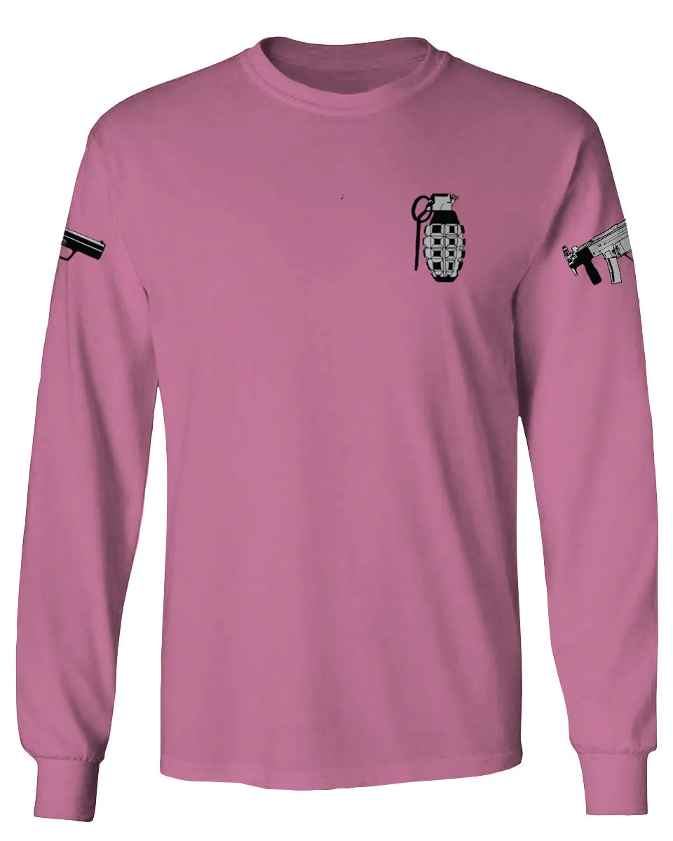 Grenade Guns Second Amendment American Rights Weapons Military mens Long sleeve t shirt