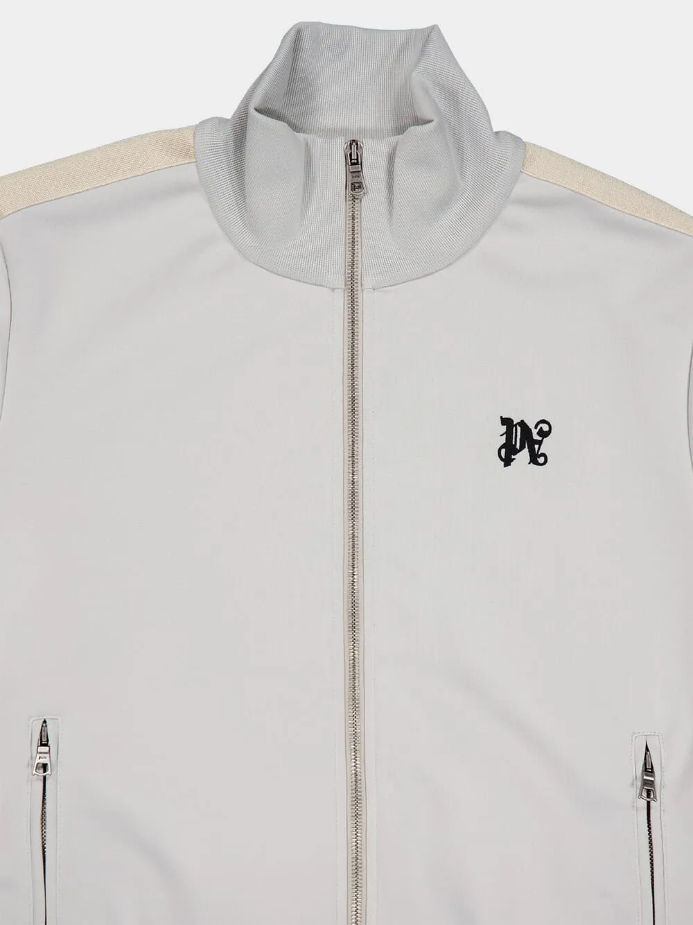 Grey Monogram Zip Track Jacket