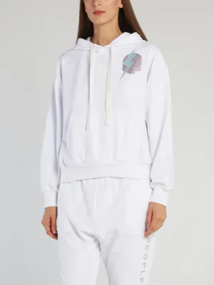Gwen White Studded Hoodie