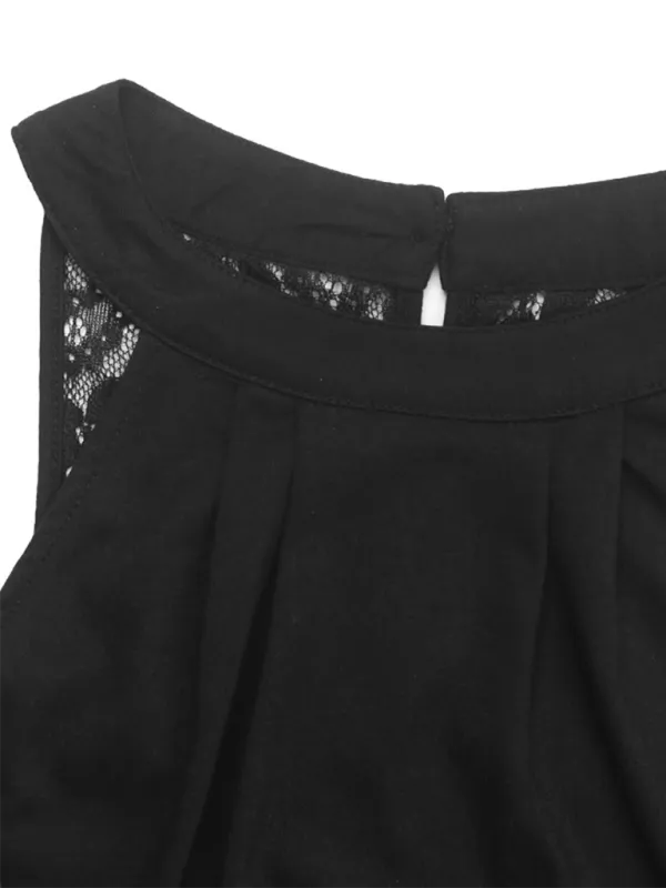 Halter Mini Dress with High Neckline and Relaxed Fit