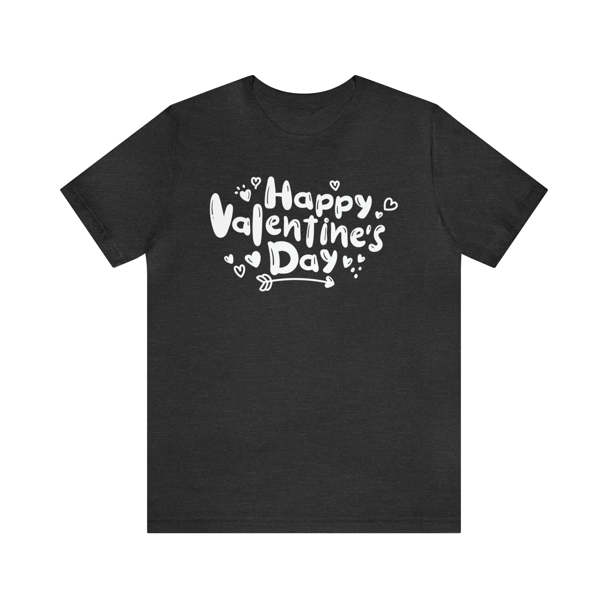 Happy Valentine's Day Script T-Shirt | Love You Tee |  Bella Canvas 3001 Unisex |  Hearts and Arrows Short Sleeve Tshirt