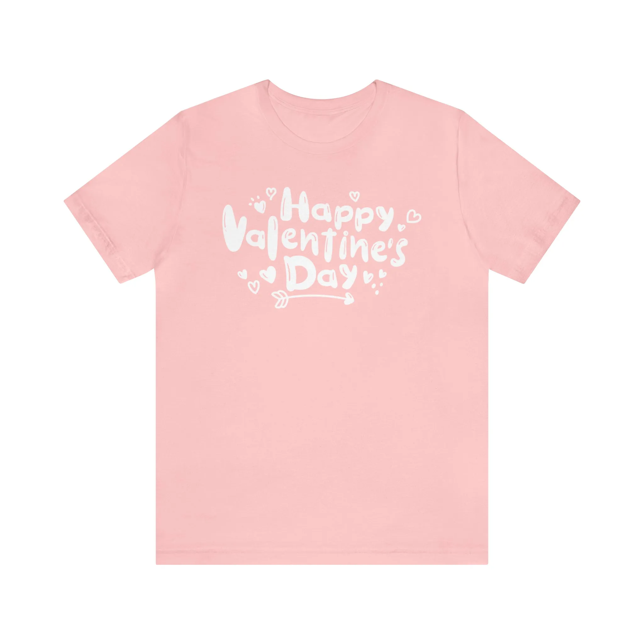 Happy Valentine's Day Script T-Shirt | Love You Tee |  Bella Canvas 3001 Unisex |  Hearts and Arrows Short Sleeve Tshirt