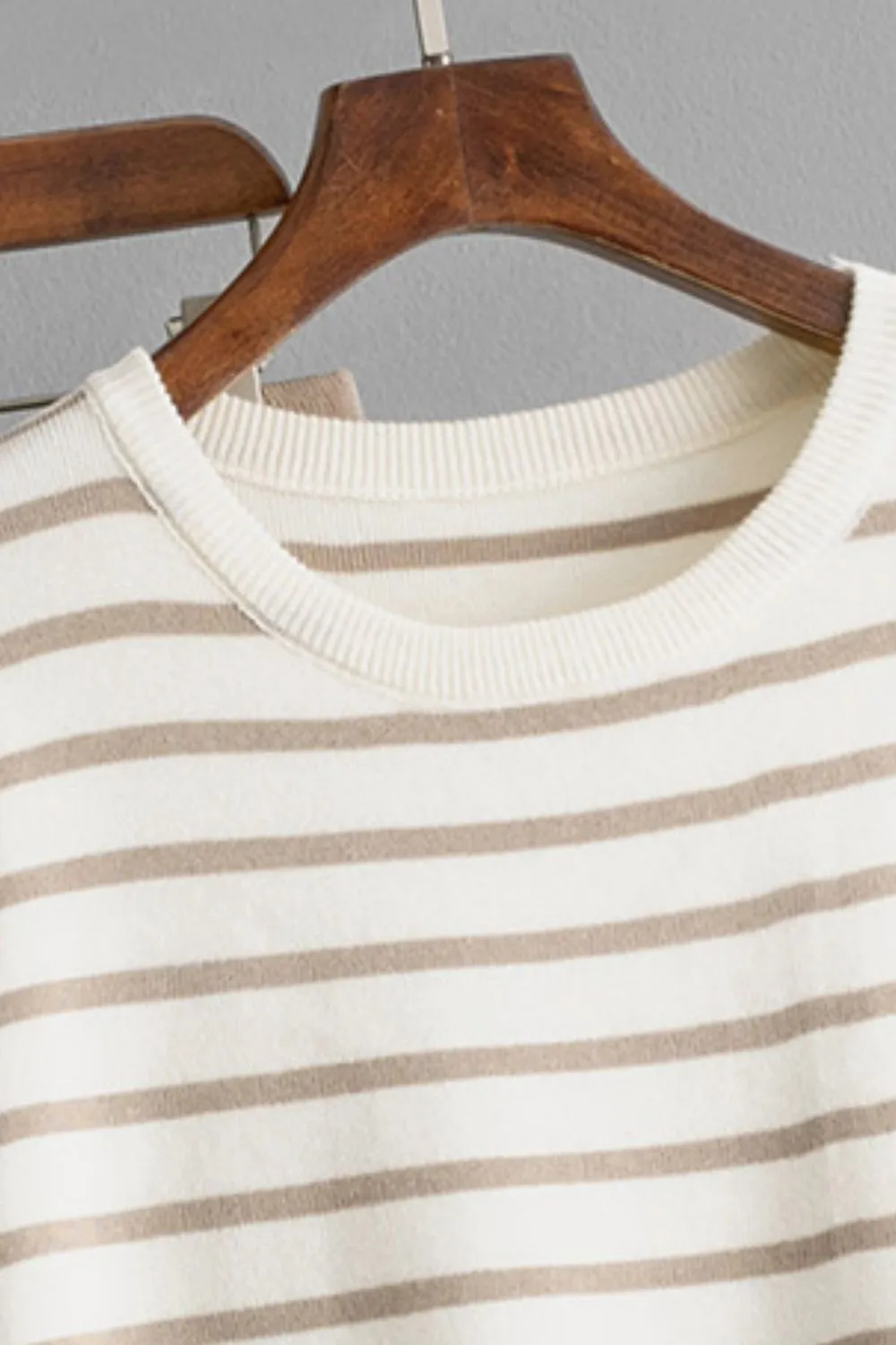 Hazel Blues® |  Basic Bae Striped Round Neck Long Sleeve Top and Pants Sweater Set