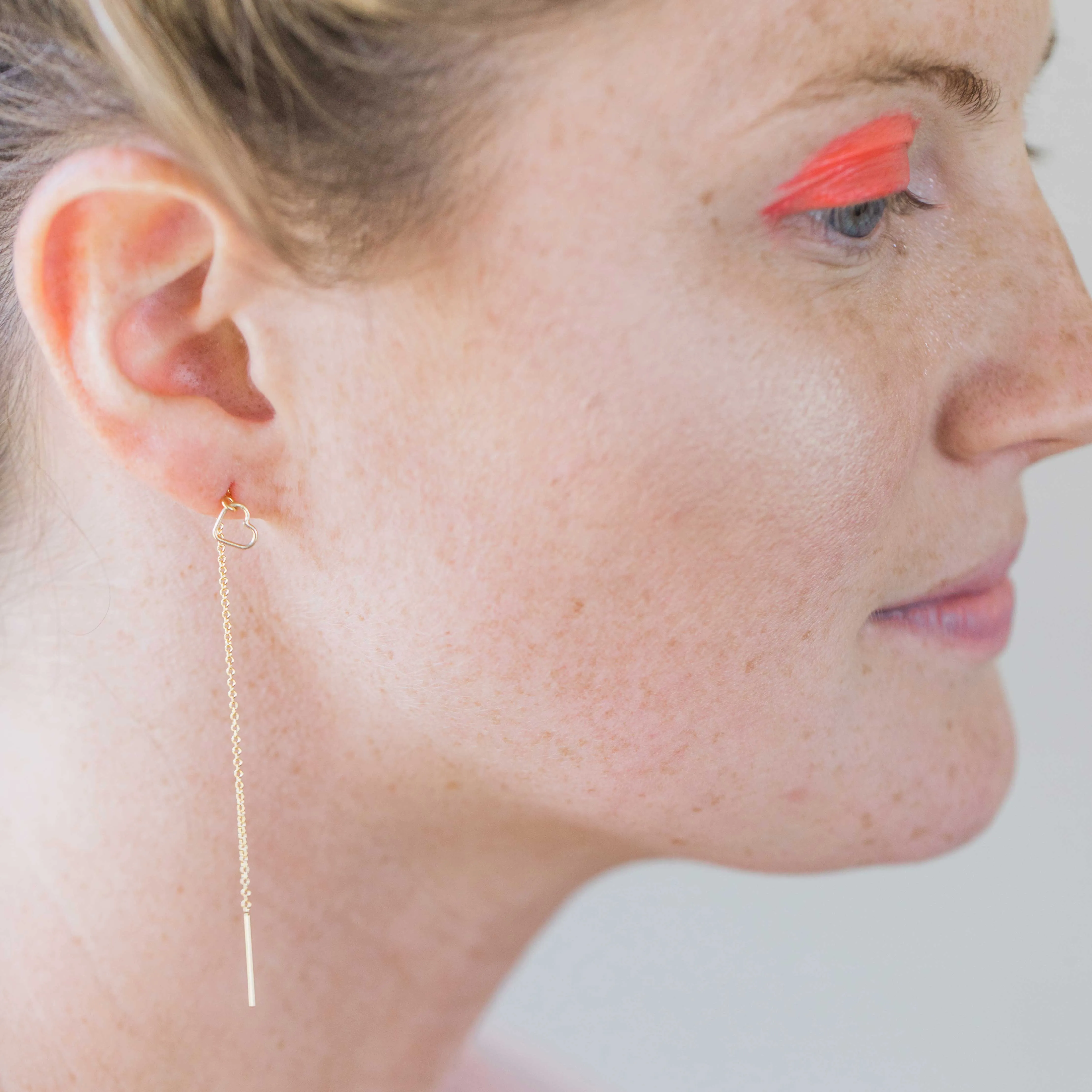 Heart Threader Earrings