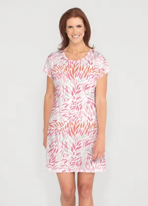 Hotsy Totsy Pink (8145) ~ French Terry Short Sleeve Crew Dress