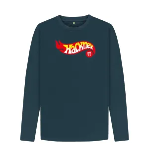 Hotwheeling Organic Long Sleeved T-shirt, White, Black, Grey, Denim Blue