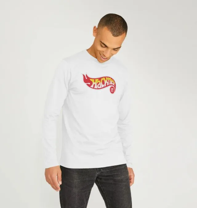 Hotwheeling Organic Long Sleeved T-shirt, White, Black, Grey, Denim Blue