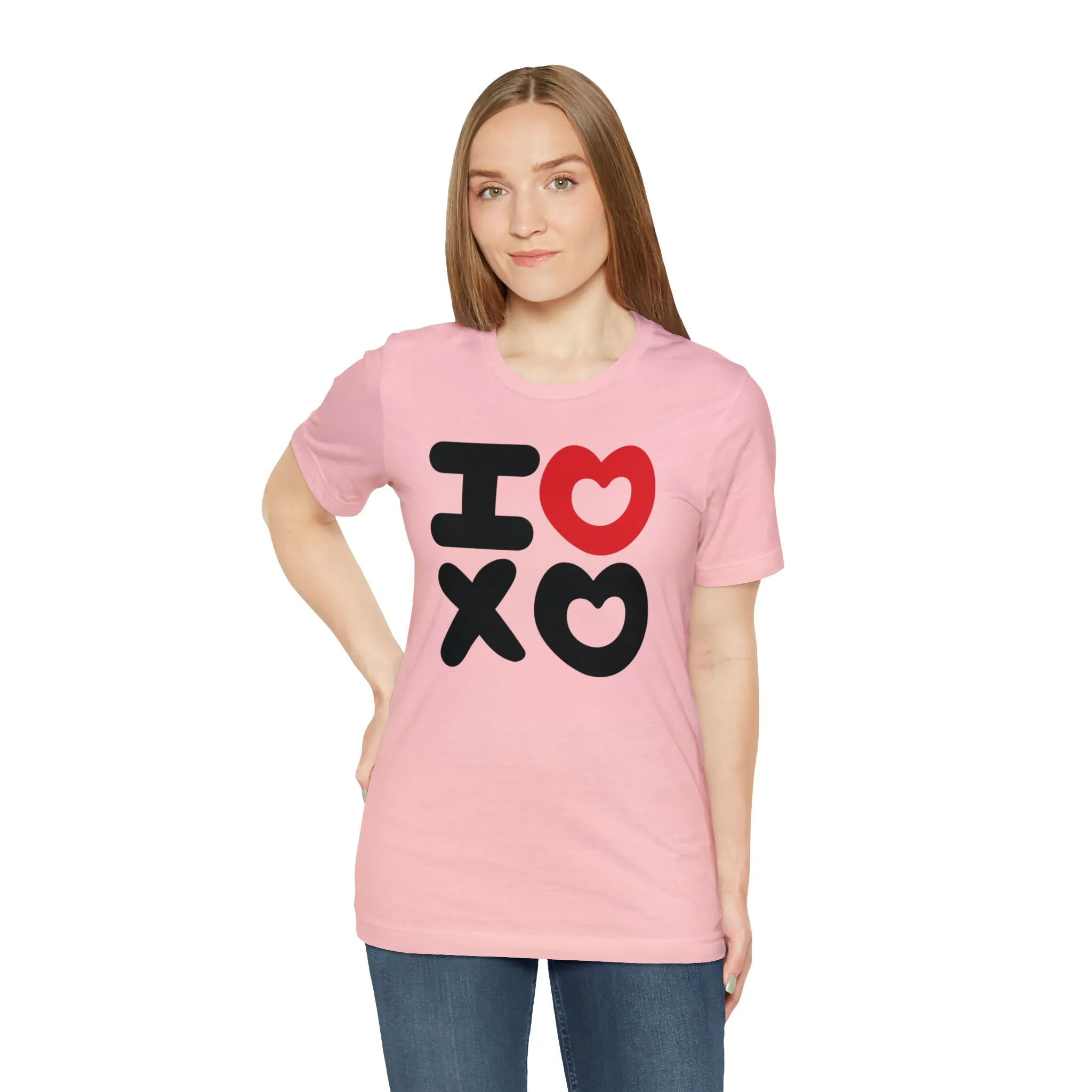 I Love XO Happy Valentine's Day T-Shirt | Sweetheart Love Tee |  Bella Canvas 3001 Unisex |  I Love You Short Sleeve Tshirt